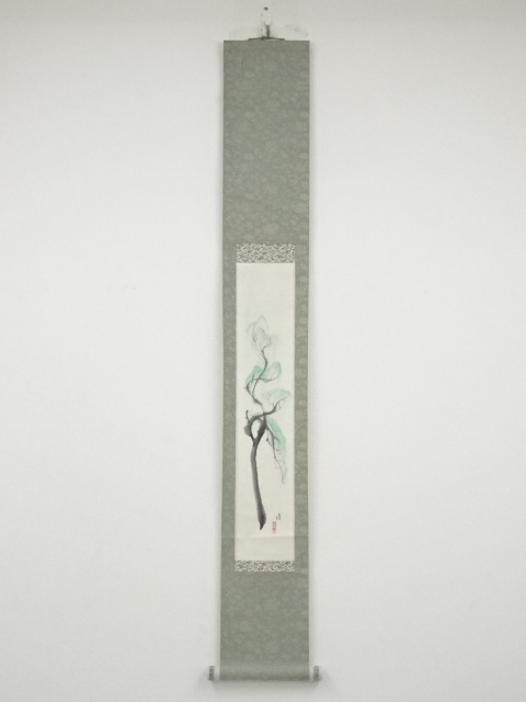 JAPANESE HANGING SCROLL / HAND PAINTED / PINE TREE